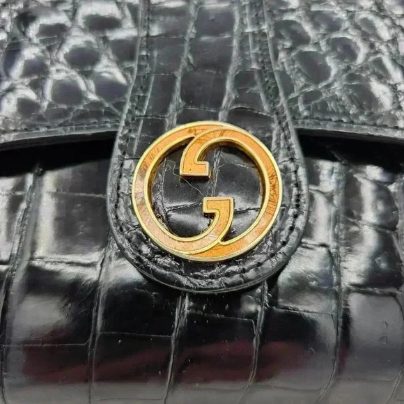Gucc Double  G Croco Clutch - Picture 5 of 16